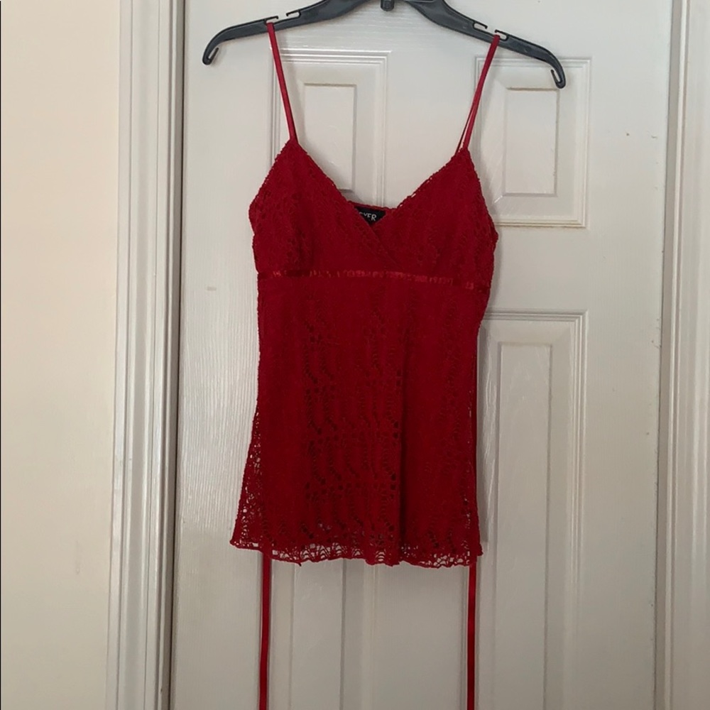 Lace overlay top